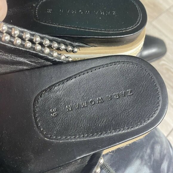 Zara Slippers Mules Clogs Slip On Embellished - Picture 8 of 8
